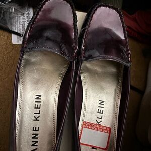 Anne Klein Shiny Burgundy Loafers